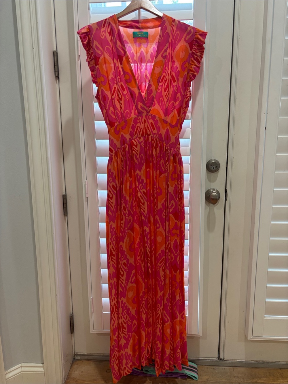 Never Worn !   Pink & Orange Maxi Dress - Feather and Find — Designer Resort wea